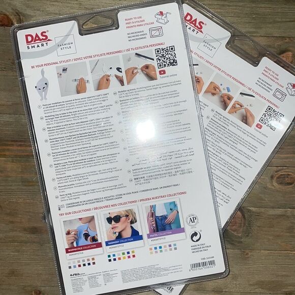 2 Packages of DAS Smart Polymer Clays (Pastels + Primary Colors) - Picture 3 of 5